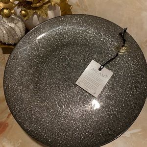 Glass Glitter Silver Cake Stand